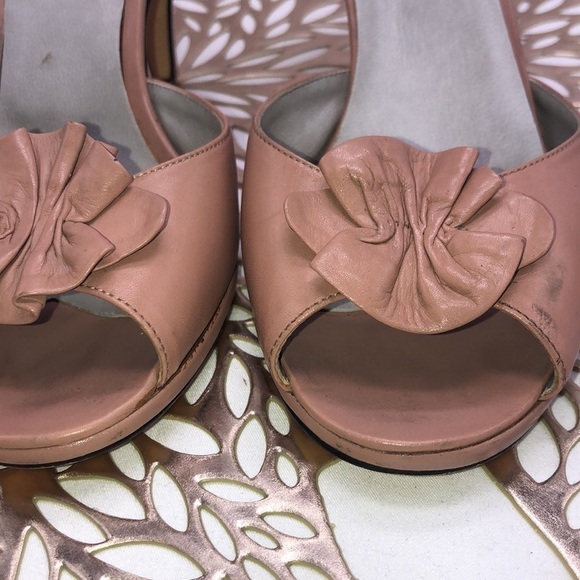 VINTAGE Nickels Made in Italy Pink Leather Upper Ankle Strap Heels Size 7 - Picture 3 of 7